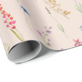 Elegant Waterverf Wildbloem Tuin Cadeaupapier (Rol Hoek)