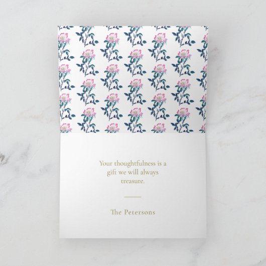 Elegant Waterverf Wilde Roos Bloem Dank je Bedankkaart (Binnen)