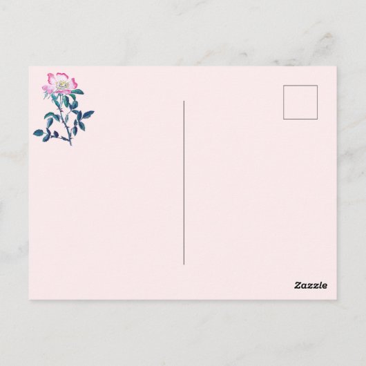 Elegant Waterverf Wilde Roos Vloer Moederdag Briefkaart (Achterkant)