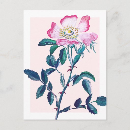 Elegant Waterverf Wilde Roos Vloer Moederdag Briefkaart (Voorkant)