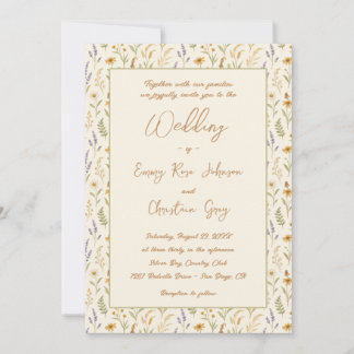 Elegant Waterverf Wildflower Floral Wedding Kaart