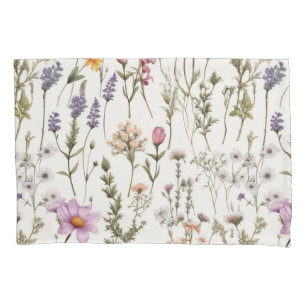 Elegant Waterverf Wildflower Pattern Kussensloop