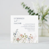 Elegant Waterverf Wildflower Weddenschap Kaart (Staand voorkant)