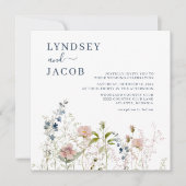 Elegant Waterverf Wildflower Weddenschap Kaart (Voorkant)