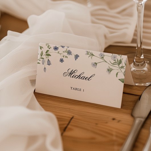 Elegant Waterverf Wildflower Wedding Place Card