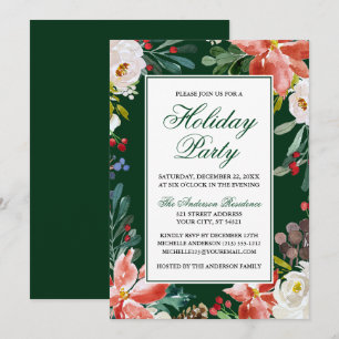 Elegant Waterverf Winter Floral Holiday Kaart