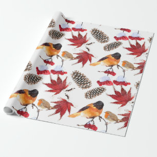 Elegant Waterverf Winter Pattern Cadeaupapier