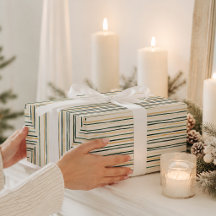 Elegant Waterverf Winter Streep Inpakpapier