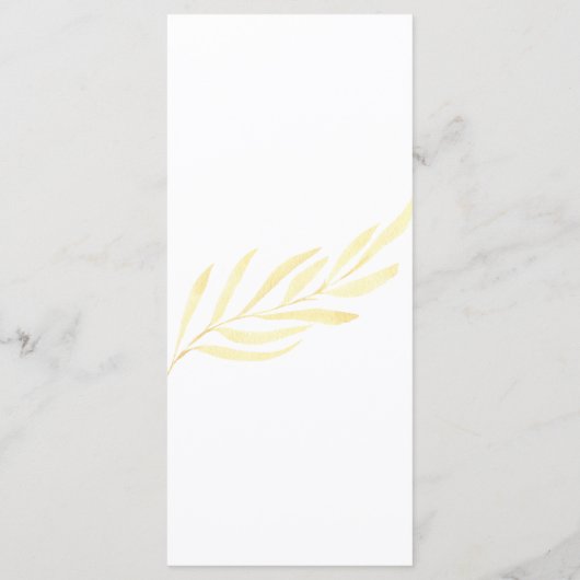 Elegant Waterverf Yellow Rose Bouquet Menu (Achterkant)