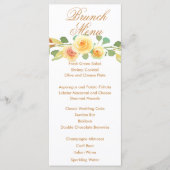 Elegant Waterverf Yellow Rose Bouquet Menu (Voorkant)