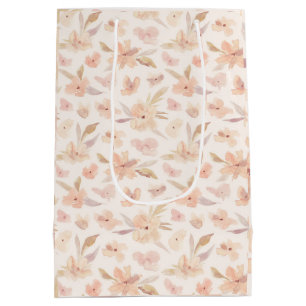 Elegant Waterverf Zachte Floral Medium Cadeauzakje