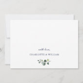 Elegant Waterverf Zonnebloemen Eucalyptus Weddensc Save The Date (Achterkant)