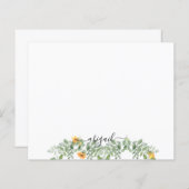 Elegant Waterverf Zonnebloemen in Foliage Custom (Voorkant / Achterkant)