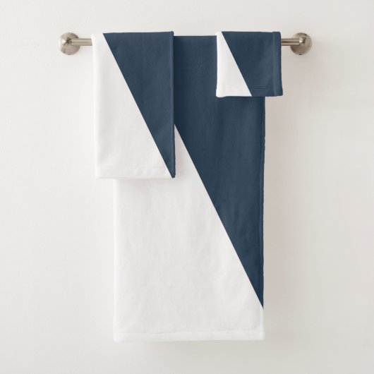 Elegant wazige roze en marinesblauwe geometrische  bad handdoek (Insitu)