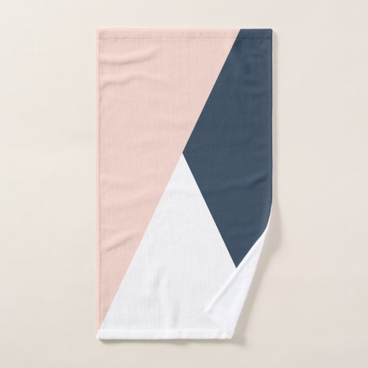 Elegant wazige roze en marinesblauwe geometrische  bad handdoek (Handdoek)
