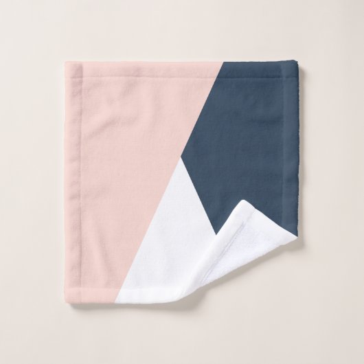 Elegant wazige roze en marinesblauwe geometrische  bad handdoek (Wasdoekje)