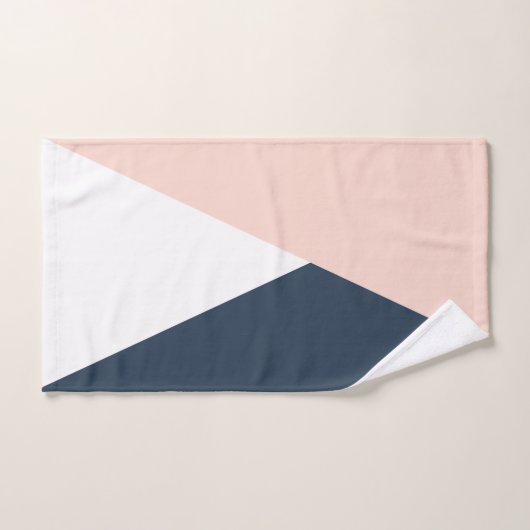 Elegant wazige roze en marinesblauwe geometrische  bad handdoek (Handdoek)