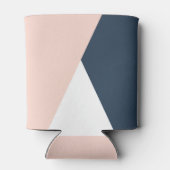 Elegant wazige roze en marinesblauwe geometrische blikjeskoeler (Achterkant)