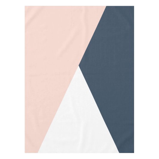 Elegant wazige roze en marinesblauwe geometrische  tafelkleed (Voorkant)