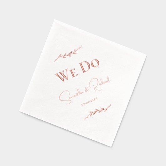 Élégant "We Do" Couples Noms Date Rose Gold (Gauche)