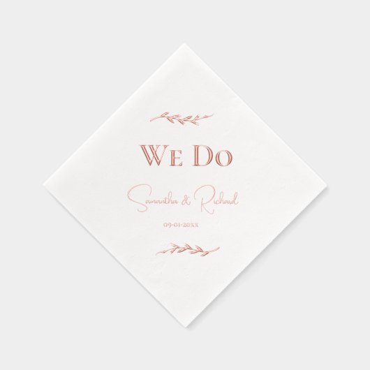 Élégant "We Do" Couples Noms Date Rose Gold (Droite)