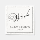 Elegant "We Do" Script Floral Wedding Custom  Servet (Voorkant)
