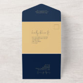 Elegant We doen een QR-code marinegoudweddenschap All In One Uitnodiging (Buitenkant)