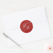 Elegant We doen een rood bruiloft. Ronde Sticker (Envelop)