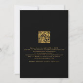 Elegant We doen een zwart Golden Script QR-code-hu Kaart (Achterkant)