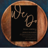 Elegant We doen Script Black en Gold Weddenschap Kaart