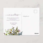 Elegant We hebben Blue Botanical Script verplaatst Briefkaart (Achterkant)