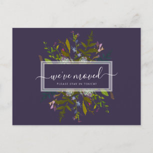 Elegant We hebben Blue Botanical Script verplaatst Briefkaart
