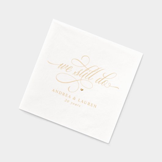 Elegant We Still Do Anniversary Vow Renewal Gold Folie Servetten (Links)