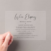 Elegant We zijn Eloping bruiloft receptie Acryl Uitnodigingen (Insitu (Draagbaar))
