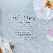 Elegant We zijn Eloping bruiloft receptie Acryl Uitnodigingen