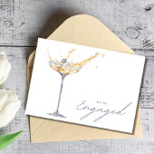 Elegant We zijn verloofd Champagne Verlovingsfeest Kaart