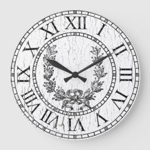 Elegant Weathered French Wreath Personalize Grote Klok