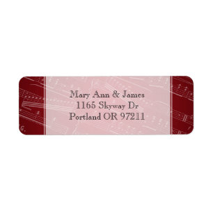 Elegant Weddenschap Adres Blad Muziek Rood Etiket