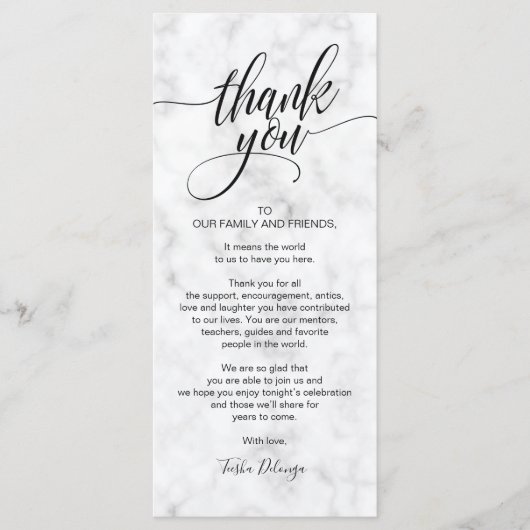 Elegant Weddenschap Bedankt dat je een vaste kaart (Voorkant)