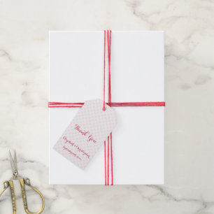 Elegant Weddenschap Dank je roze harten voor je ha Cadeaulabel
