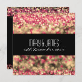 Elegant Weddenschap Fuchsia and Gold Sparking Ligh Kaart (Voorkant / Achterkant)