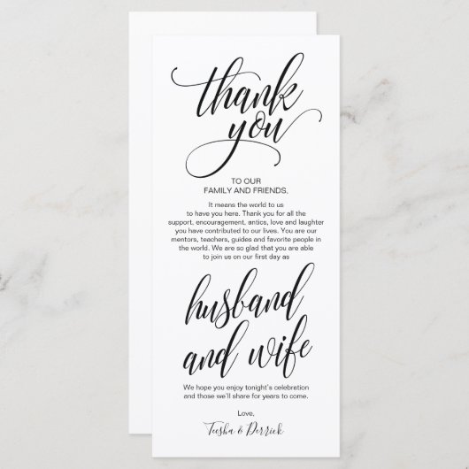 Elegant Weddenschap Hartelijk dank dat u een inste Programma (Voorkant / Achterkant)