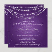 Elegant Weddenschap Jubileum Sparkast Paars Kaart (Voorkant / Achterkant)