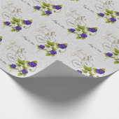 Elegant Weddenschap met Paarse Rozen en goudverhuu Cadeaupapier (Hoek)