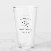 Elegant Weddenschap Monogram Script Aangepast Glas (Achterkant)