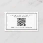 Elegant Weddenschap Website Modern QR Code Black W Informatiekaartje (Achterkant)