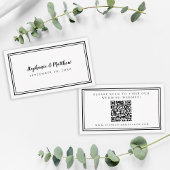 Elegant Weddenschap Website Modern QR Code Black W Informatiekaartje
