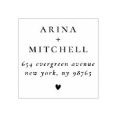 Elegant Weddenschappen & Chic Heart Return-adres Rubberstempel (Afrduk)