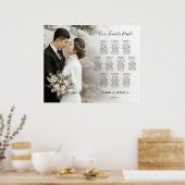 Elegant Wedding 10 table Seating Chart with Photo Poster (Keuken)
