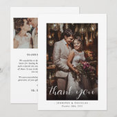 Elegant Wedding 3 Foto Hartelijk dank Bedankkaart (Voorkant / Achterkant)